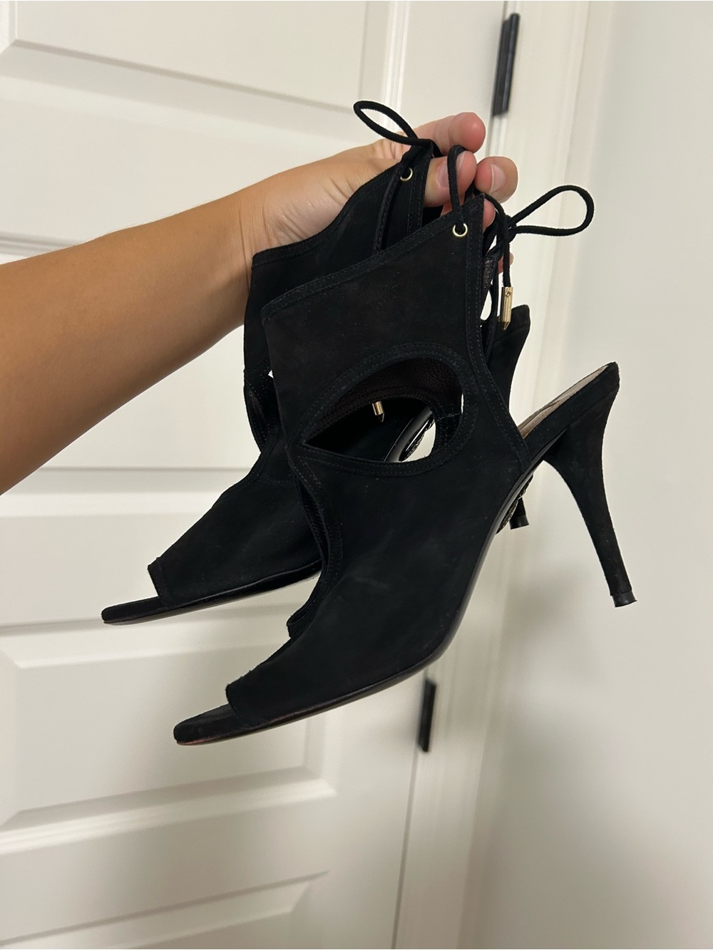 Aquazzura Suede Cutout Heels